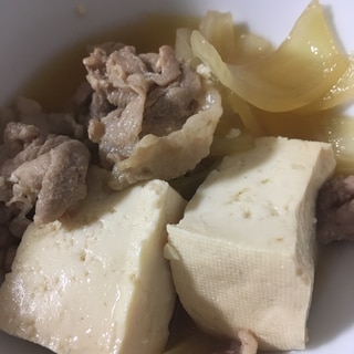 豚肉で肉豆腐